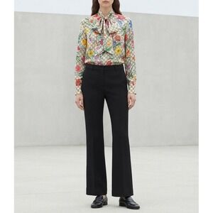 Gucci 2015 Black Flare Trousers IT 42 US 6 Silk Lined Quiet Luxury